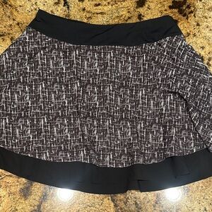 Black Patterned Circle Skater Skirt